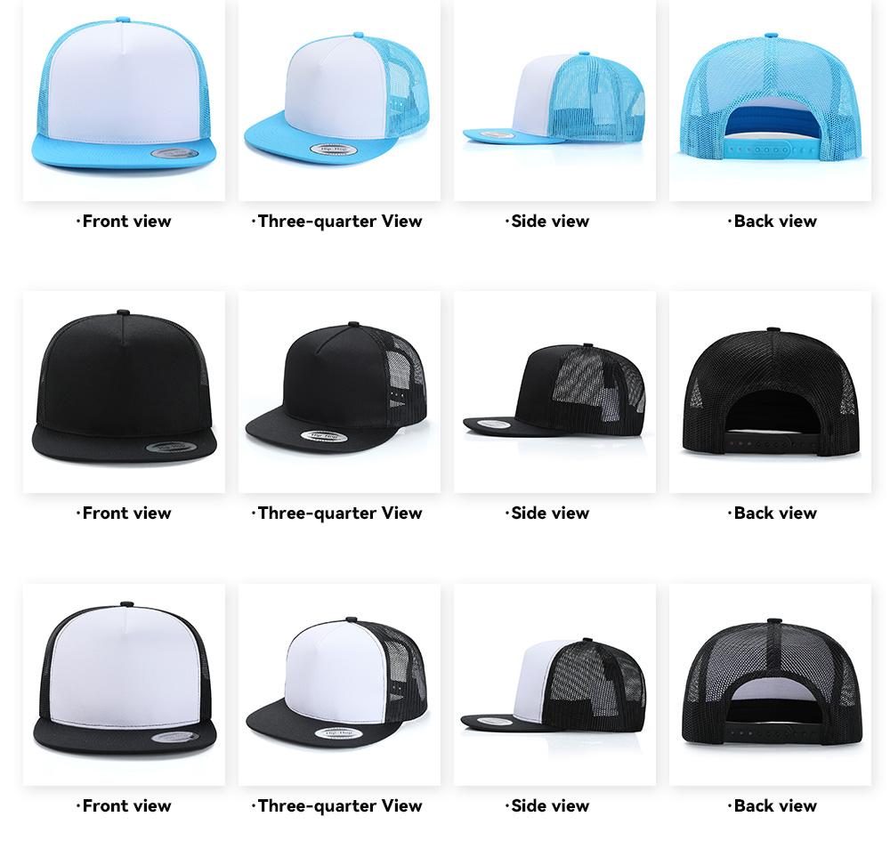 5 Panel  Flat Brim Baseball Cap