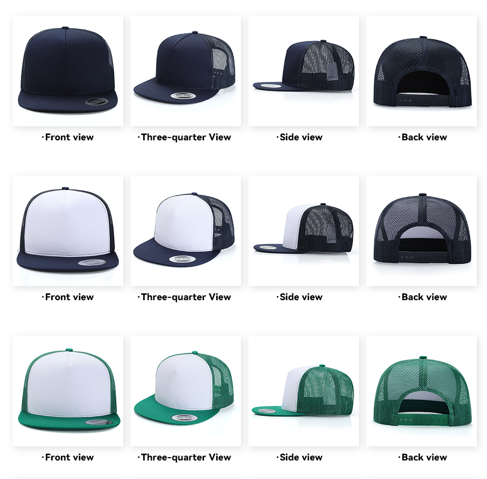 5 Panel  Flat Brim Baseball Cap