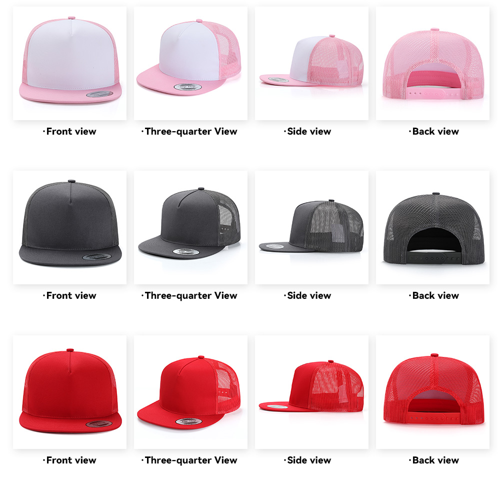 5 Panel  Flat Brim Baseball Cap