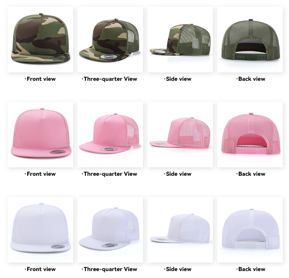 5 Panel  Flat Brim Baseball Cap