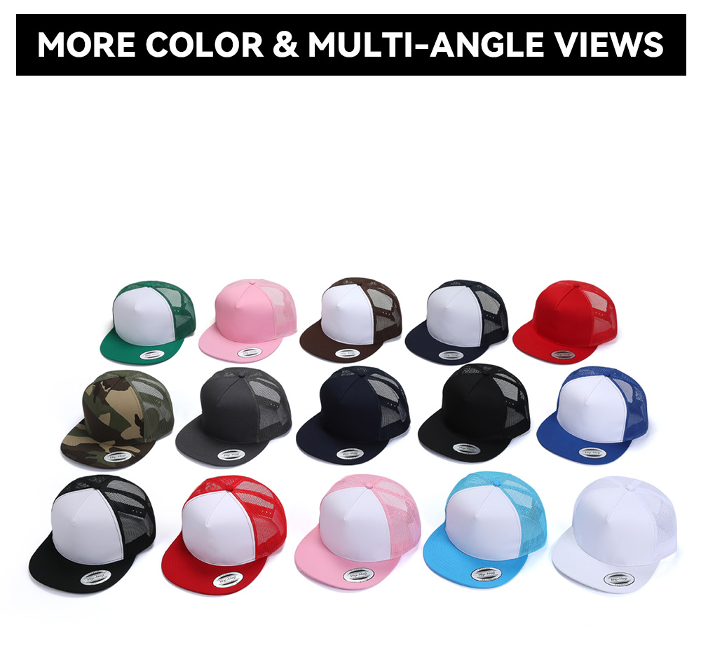 5 Panel  Flat Brim Baseball Cap