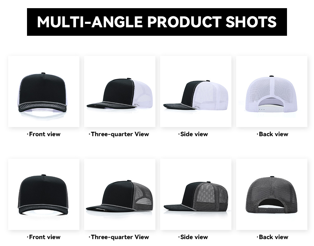5 Panel Slightly Curved Brim Trucker Baseball Cap
