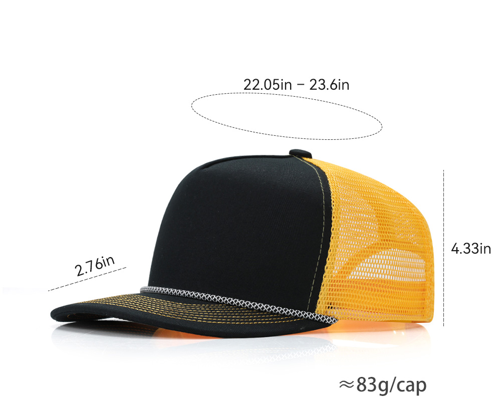 5 Panel Slightly Curved Brim Trucker Baseball Cap