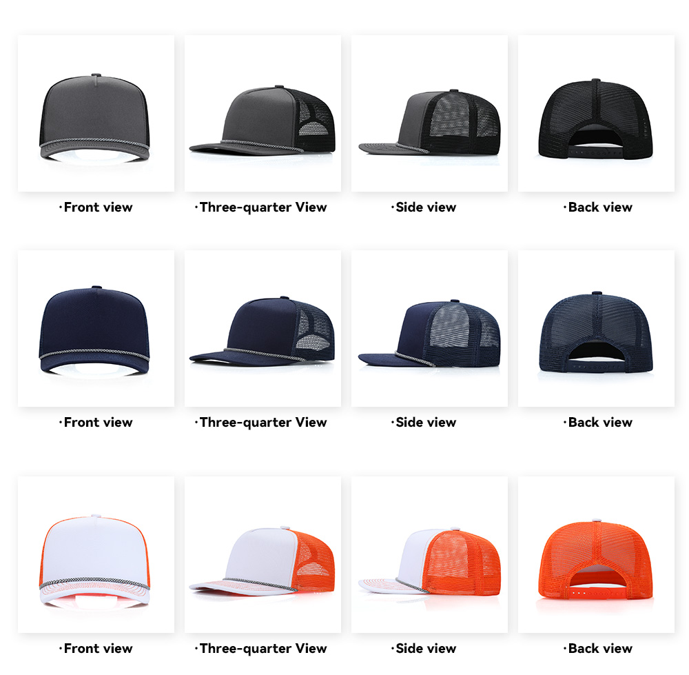 5 Panel Slightly Curved Brim Trucker Baseball Cap
