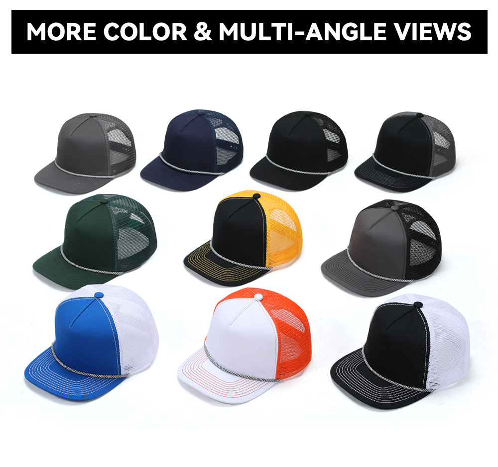 5 Panel Slightly Curved Brim Trucker Baseball Cap