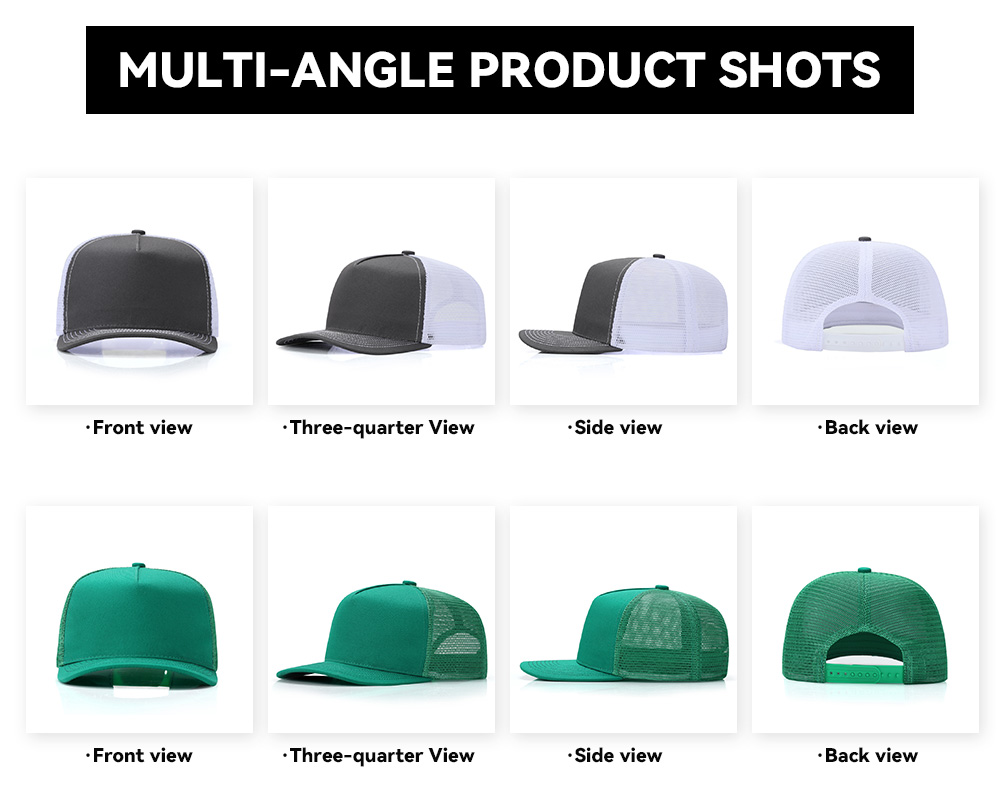 5 Panel Slightly Curved Brim Trucker Baseball Cap   --CN550