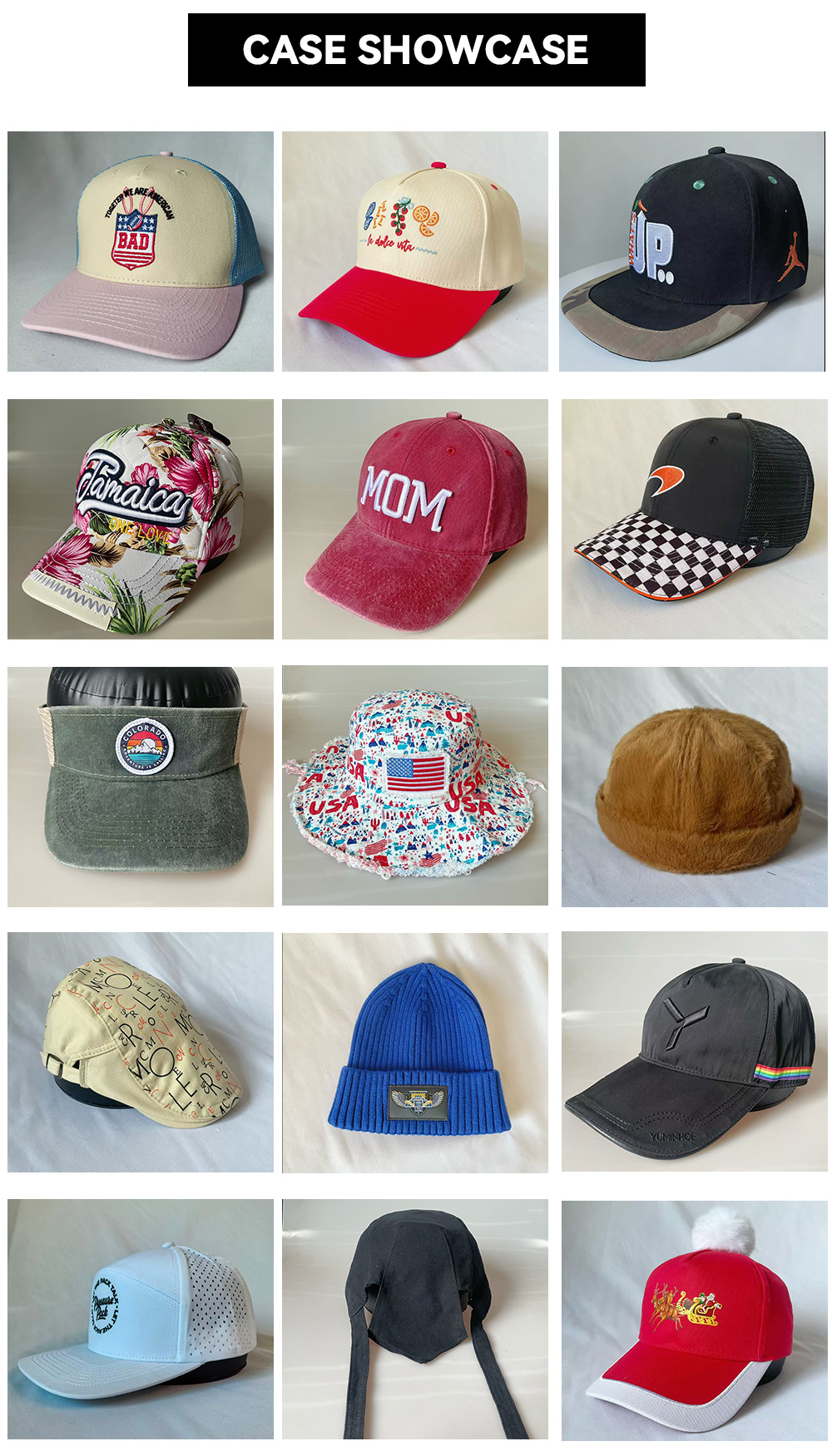 7-Panel Flat Brim Trucker Baseball Cap