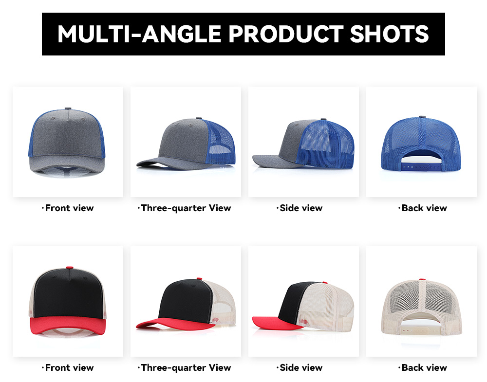 5-Panel Color Block Breathable Slightly Curved Brim Trucker Baseball Cap