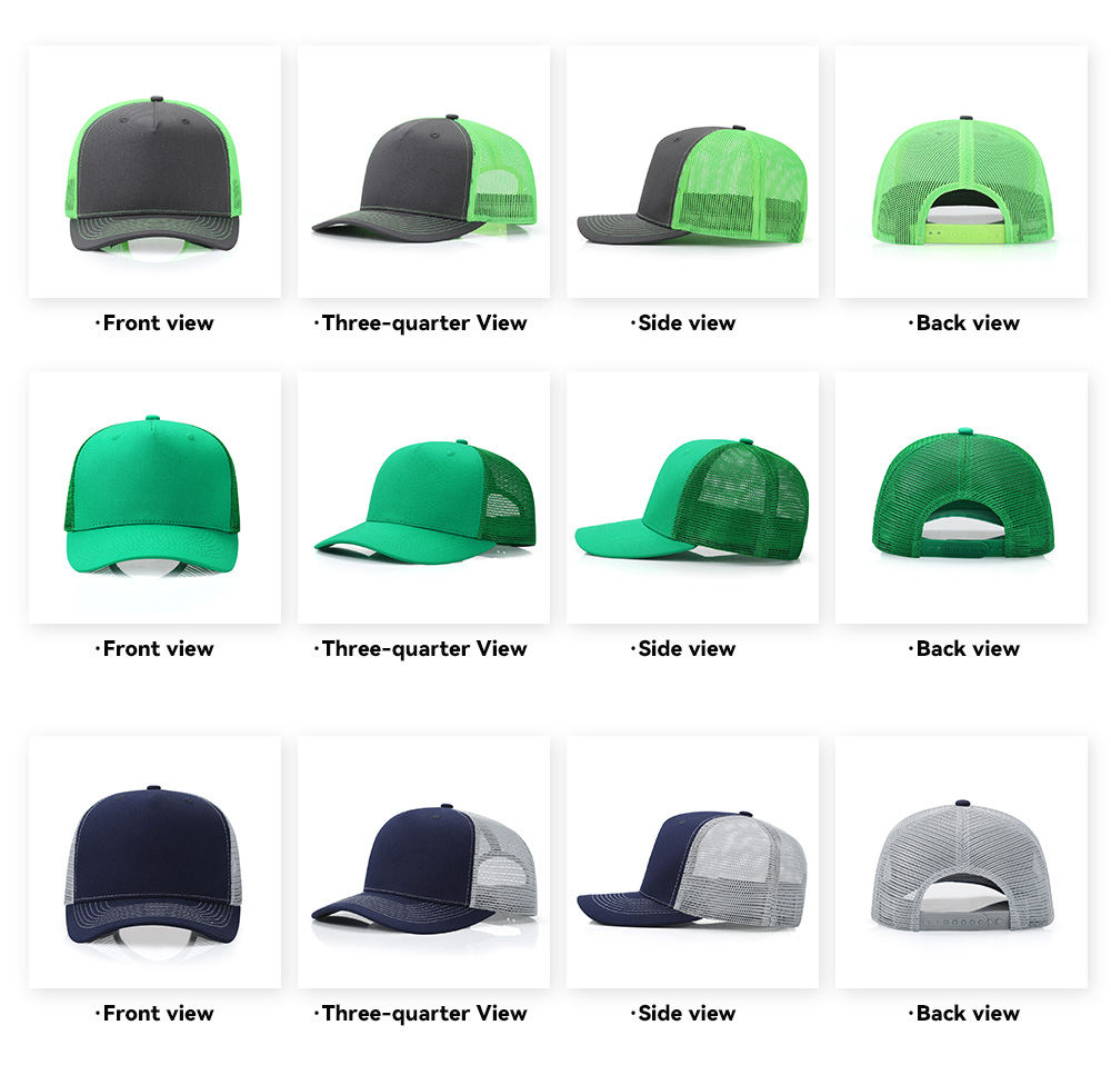 5-Panel Color Block Breathable Slightly Curved Brim Trucker Baseball Cap