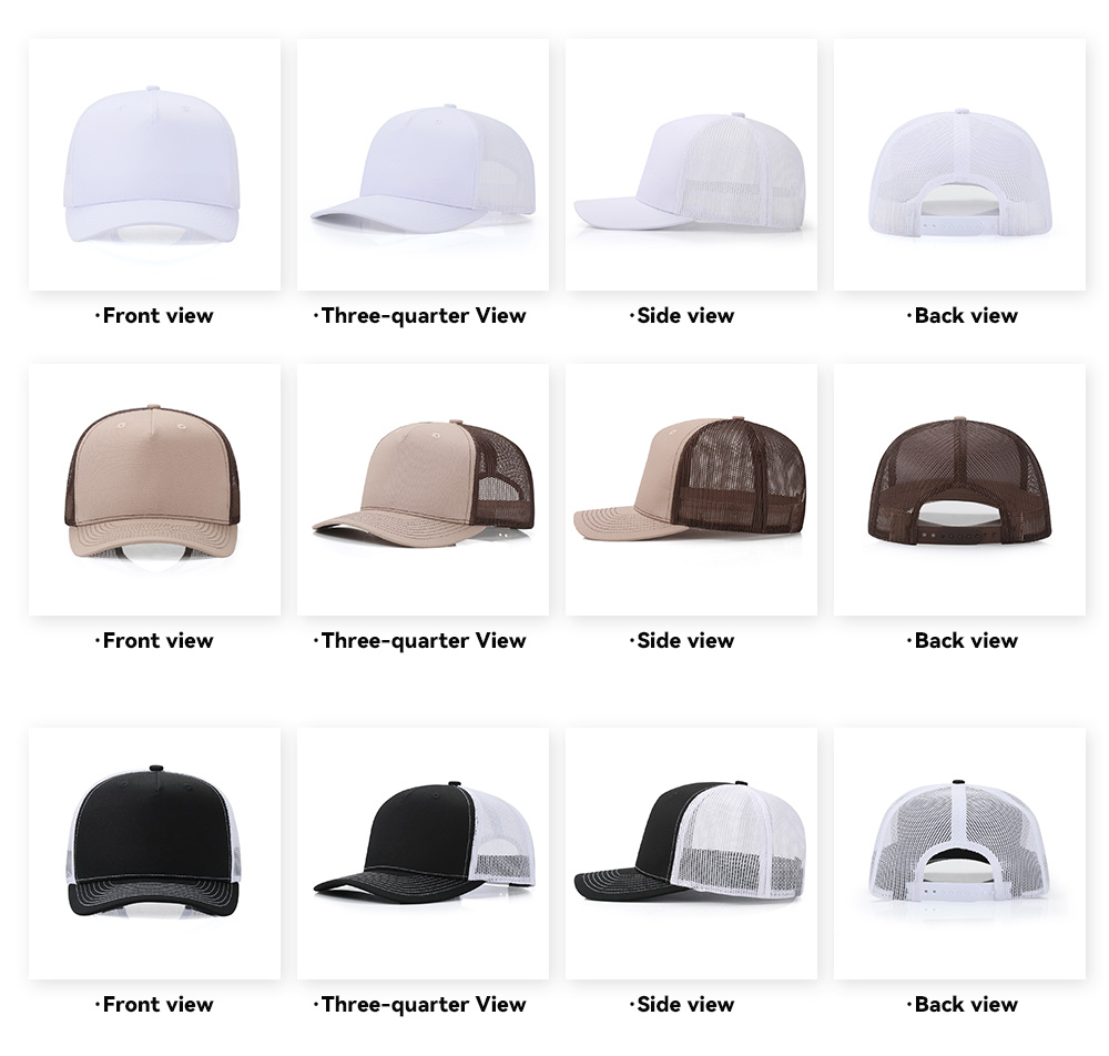 5-Panel Color Block Breathable Slightly Curved Brim Trucker Baseball Cap
