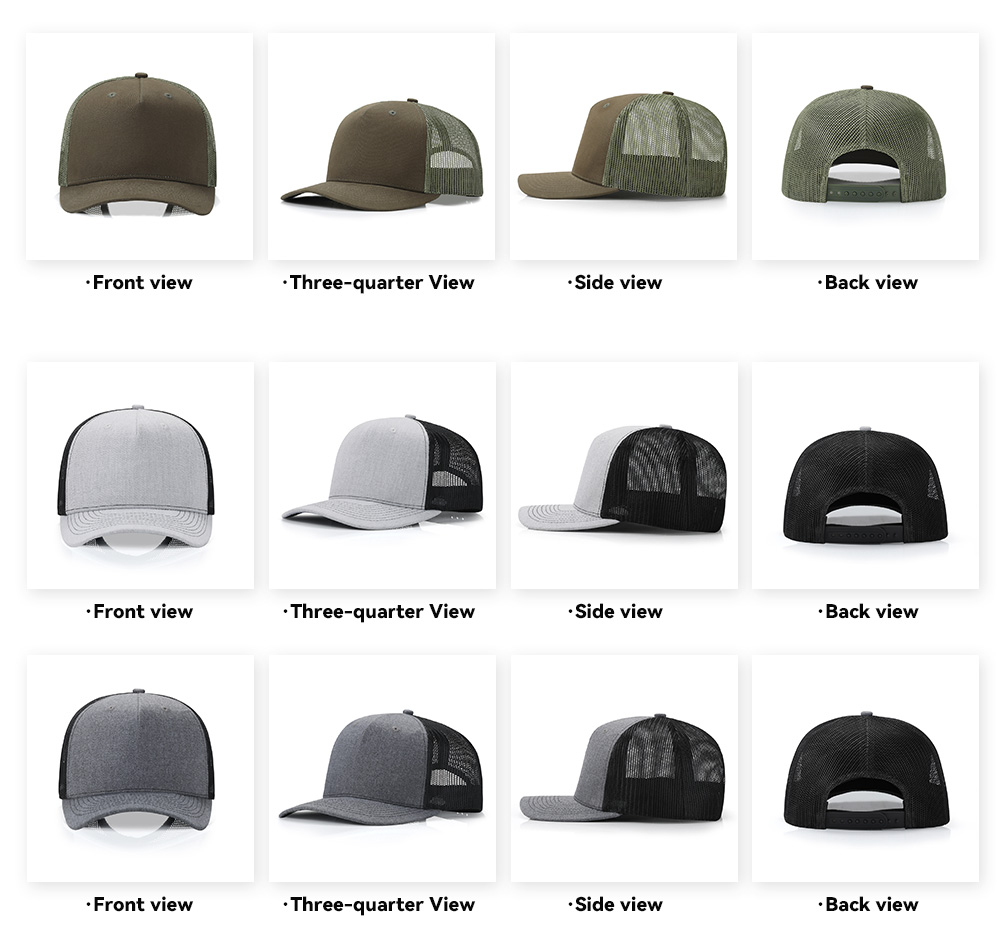 5-Panel Color Block Breathable Slightly Curved Brim Trucker Baseball Cap
