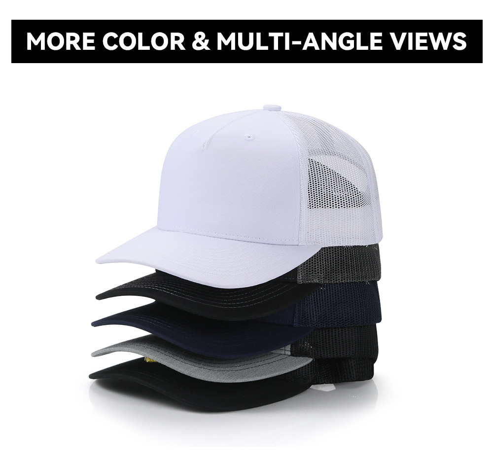 5-Panel Color Block Breathable Slightly Curved Brim Trucker Baseball Cap