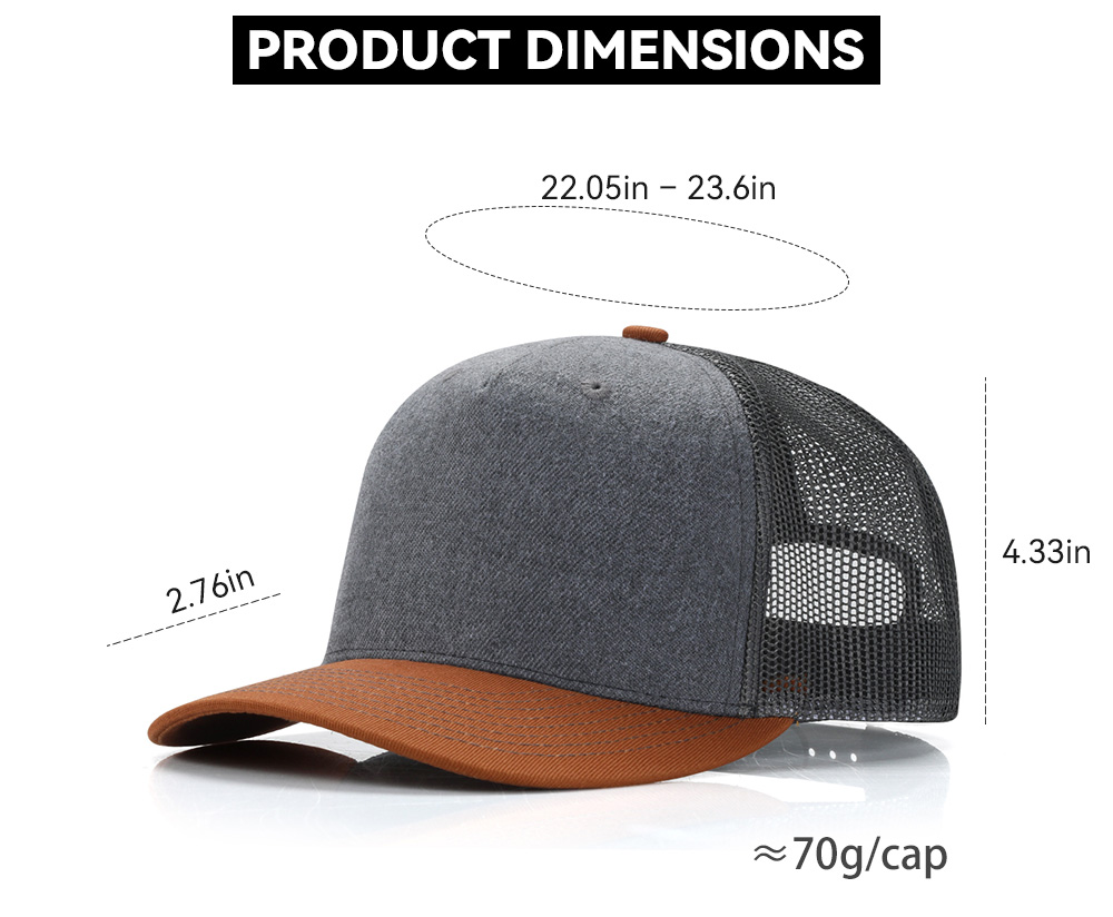 5-Panel Color Block Breathable Slightly Curved Brim Trucker Baseball Cap
