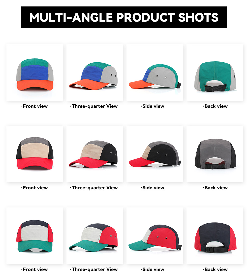 5-panel Color Block Quick Dry Light Water Repellent Baseball Cap