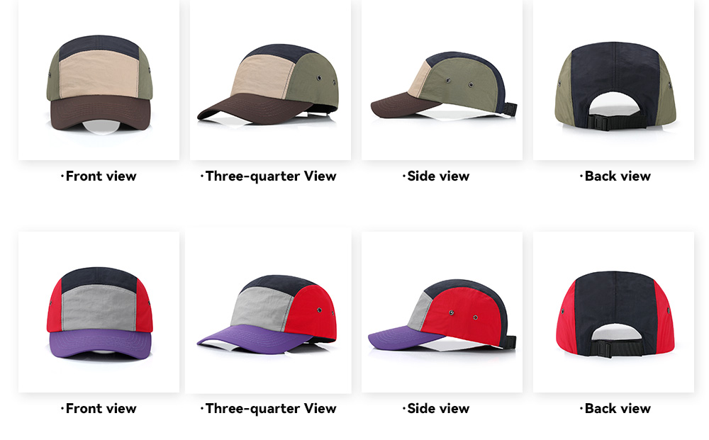 5-panel Color Block Quick Dry Light Water Repellent Baseball Cap