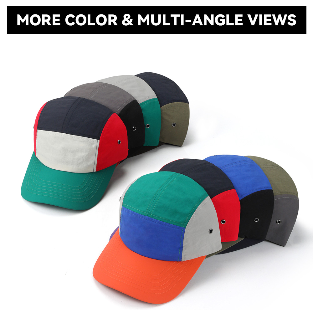 5-panel Color Block Quick Dry Light Water Repellent Baseball Cap