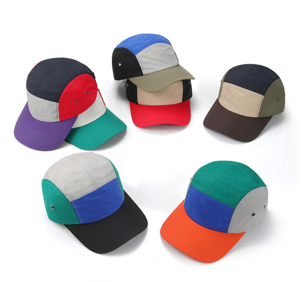 5-panel Color Block Quick Dry Light Water Repellent Baseball Cap