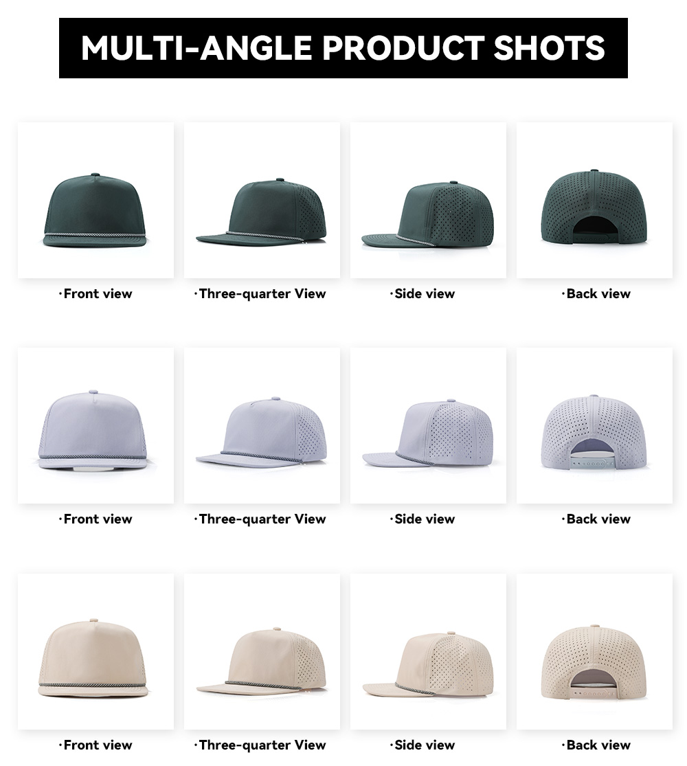 5 Panel Baseball Cap with Decorative Drawstring, Quick Dry & Water Repellent   --Q5510