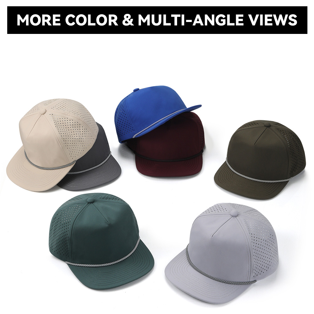 5 Panel Baseball Cap with Decorative Drawstring, Quick Dry & Water Repellent   --Q5510