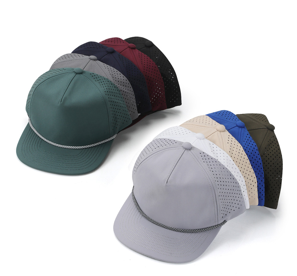 5 Panel Baseball Cap with Decorative Drawstring, Quick Dry & Water Repellent   --Q5510