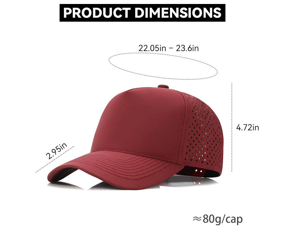 5 Panel Curved Brim Quick Dry Water Repellent Baseball Cap   --Q5300
