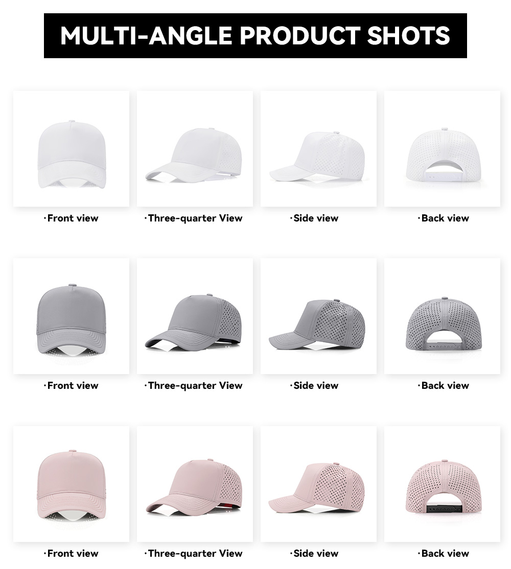 5 Panel Curved Brim Quick Dry Water Repellent Baseball Cap   --Q5300