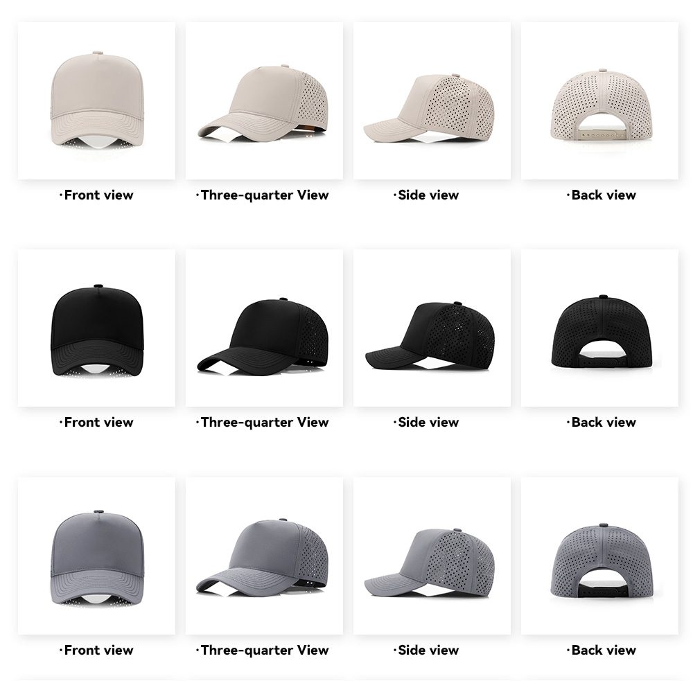 5 Panel Curved Brim Quick Dry Water Repellent Baseball Cap   --Q5300