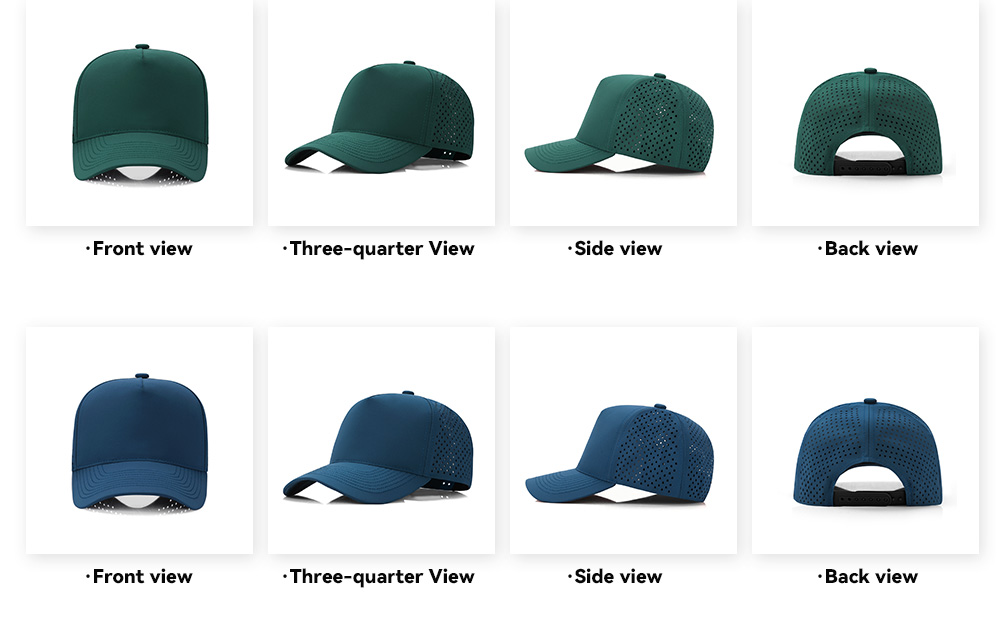 5 Panel Curved Brim Quick Dry Water Repellent Baseball Cap   --Q5300