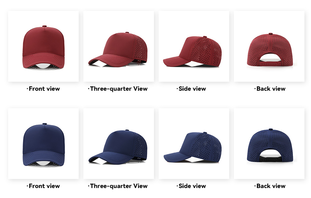 5 Panel Curved Brim Quick Dry Water Repellent Baseball Cap   --Q5300