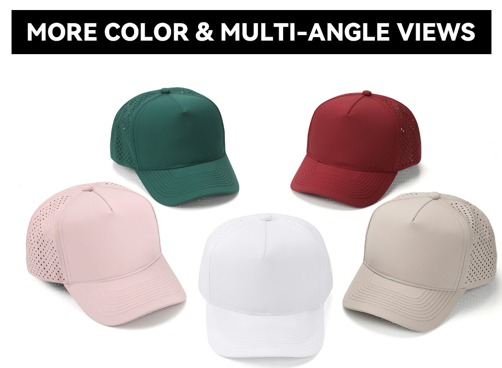 5 Panel Curved Brim Quick Dry Water Repellent Baseball Cap   --Q5300