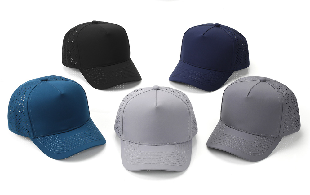 5 Panel Curved Brim Quick Dry Water Repellent Baseball Cap   --Q5300