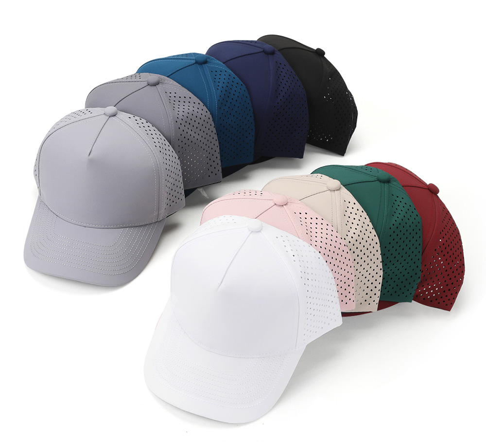 5 Panel Curved Brim Quick Dry Water Repellent Baseball Cap   --Q5300