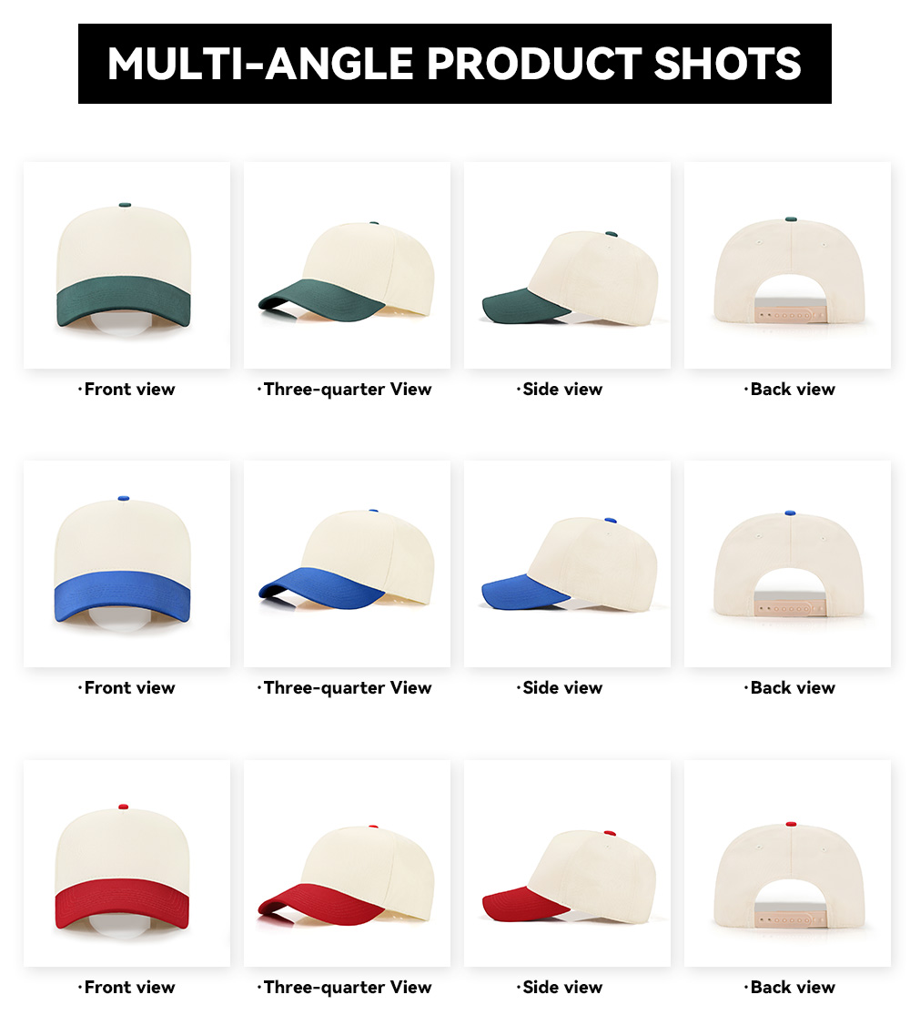 Two Tone 5-Panel Baseball Cap   --C533