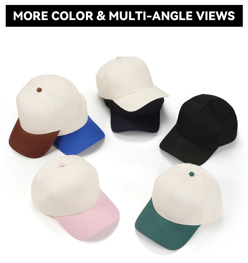 Two Tone 5-Panel Baseball Cap   --C533