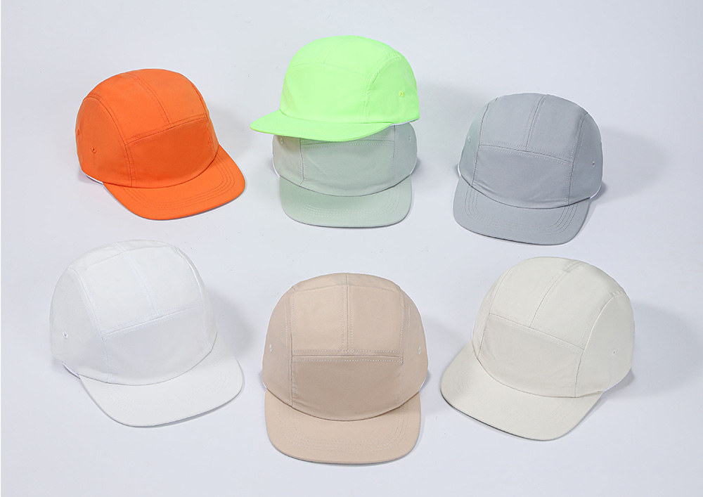 5-Panel Quick Dry Water Repellent Flat Brim Baseball Cap    --Q609