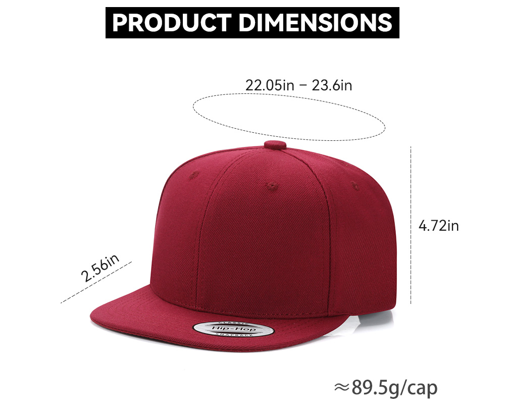 6 Panel Flat Bill Baseball Cap   --A601