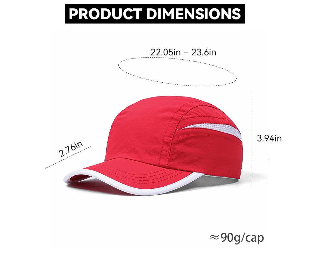 5-Panel Quick Dry Piping Baseball Cap    --Q7100