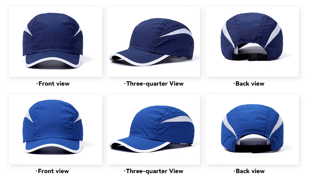 5-Panel Quick Dry Piping Baseball Cap    --Q7100