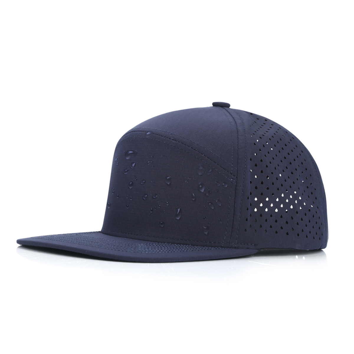 6-Panel Water-Resistant Quick Dry Flat Brim Baseball Cap   --Q8500
