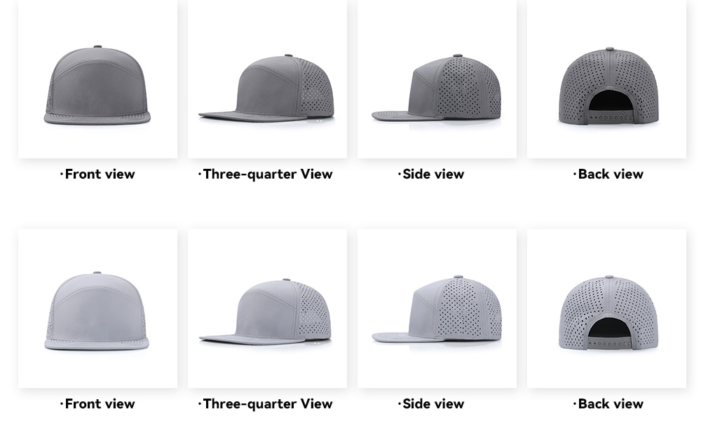 6-Panel Water-Resistant Quick Dry Flat Brim Baseball Cap   --Q8500