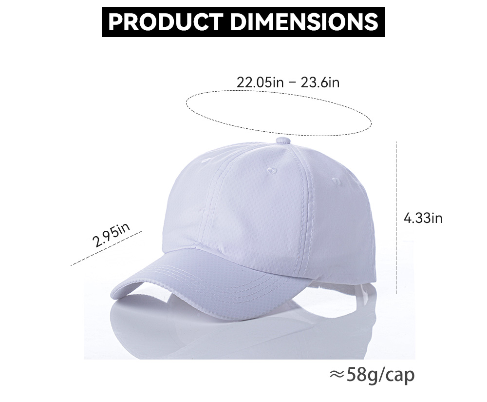 6-Panel Quick Dry Water-Resistant Baseball Cap    --Q601