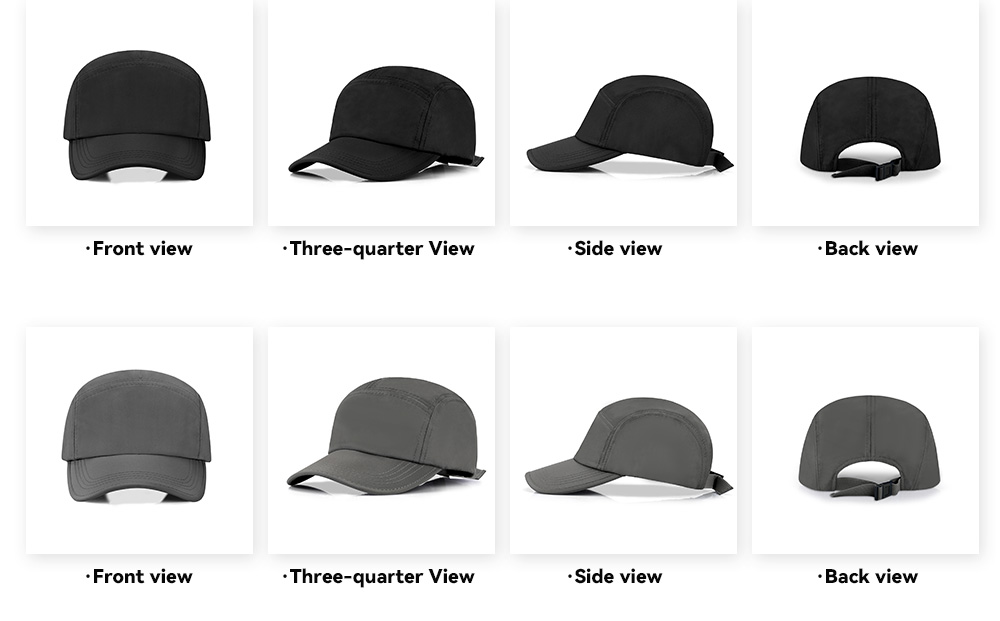 5 Panel Baseball Cap, Bound Edge Brim    --Q612