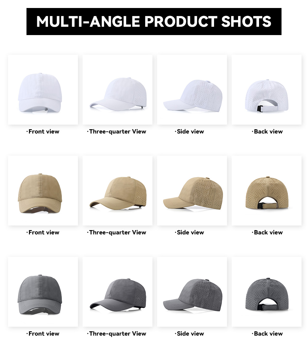 6-Panel Quick-Dry Perforated Water-Resistant Baseball Cap   --Q605