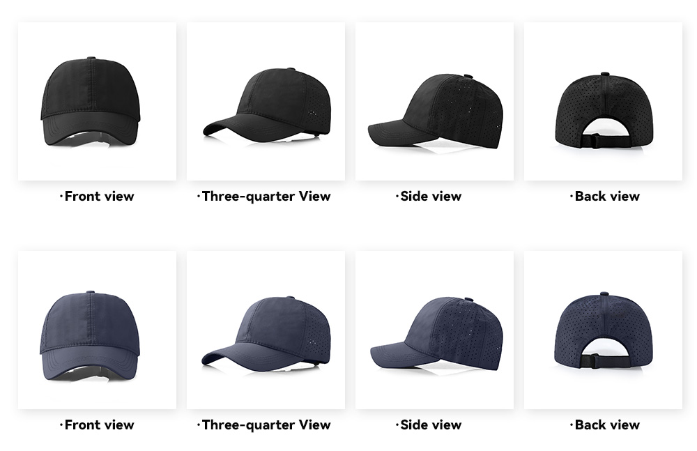 6-Panel Quick-Dry Perforated Water-Resistant Baseball Cap   --Q605
