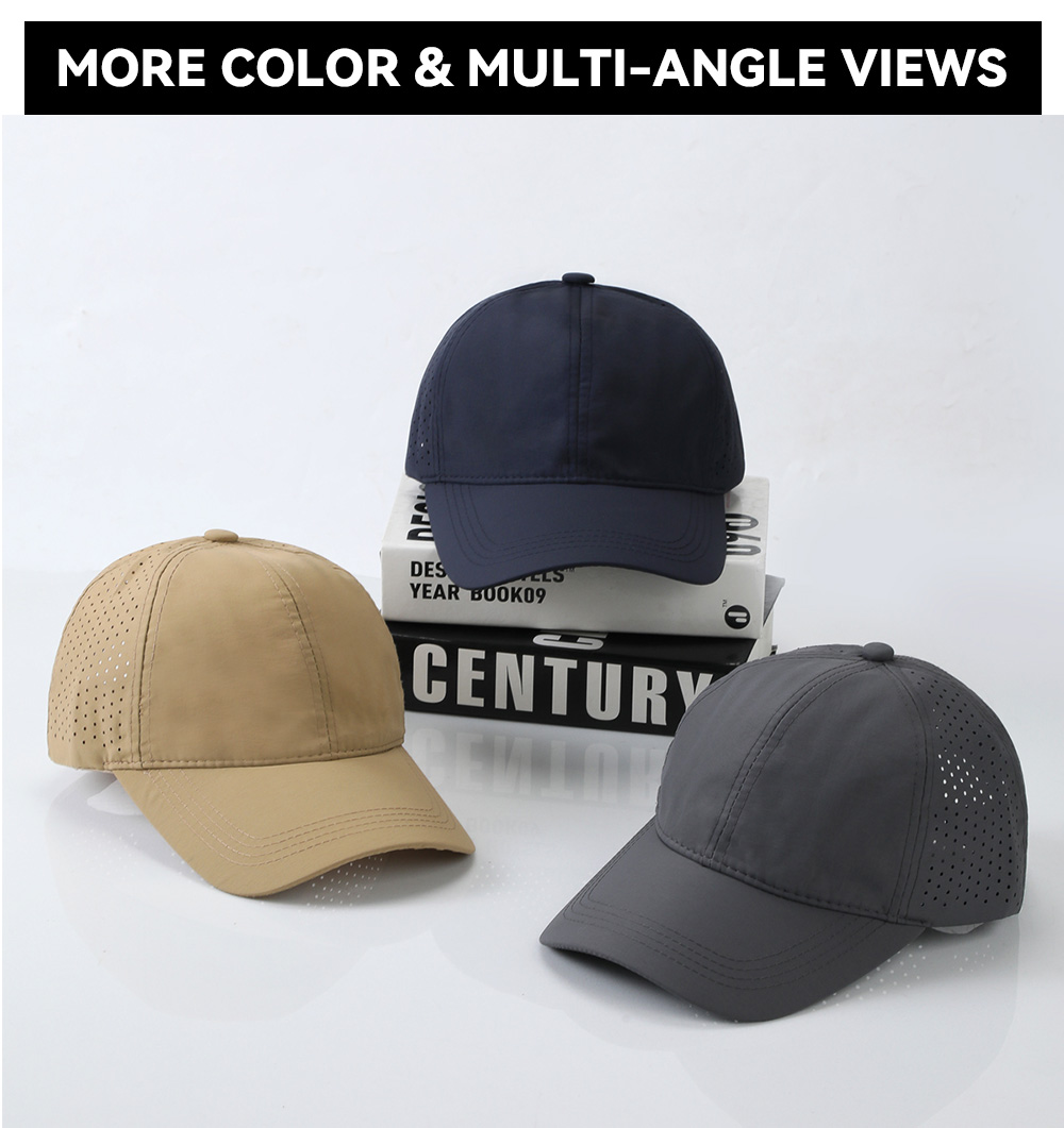 6-Panel Quick-Dry Perforated Water-Resistant Baseball Cap   --Q605