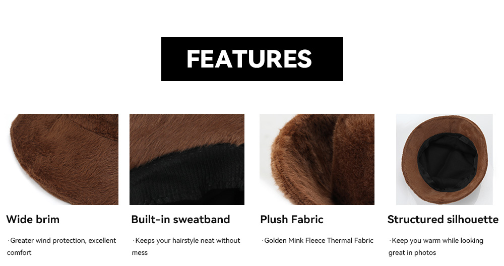 Golden Mink Fleece Bucket Hat   --FH302