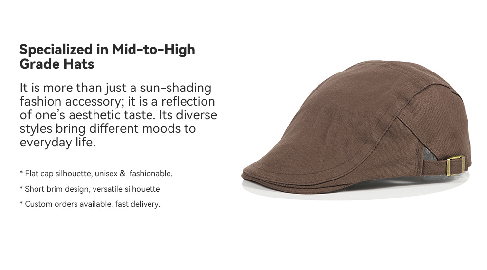 Cotton Flat Cap   --001