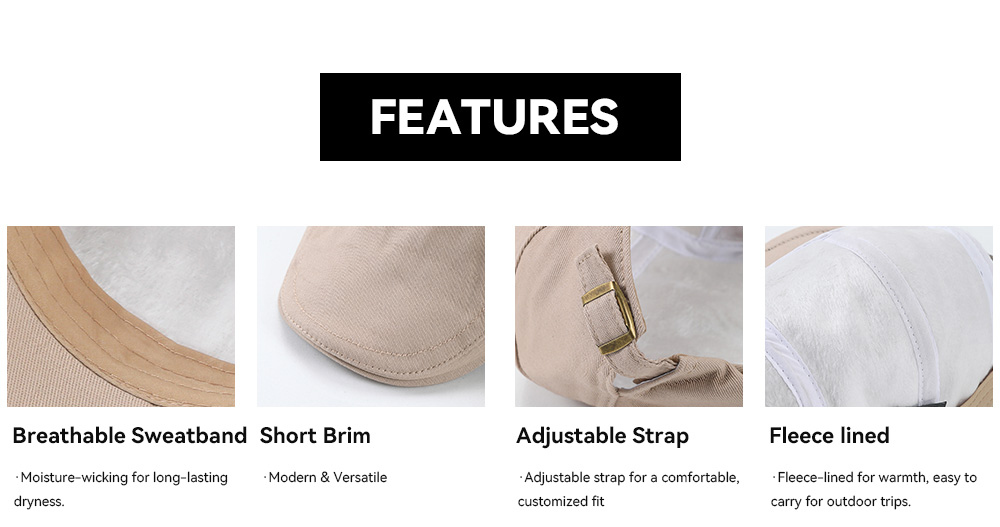 Cotton Fleece-Lined Flat Cap --001