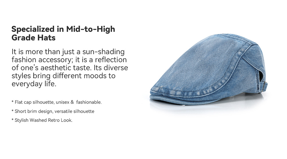 Washed Distressed Denim Ivy Cap    --B008