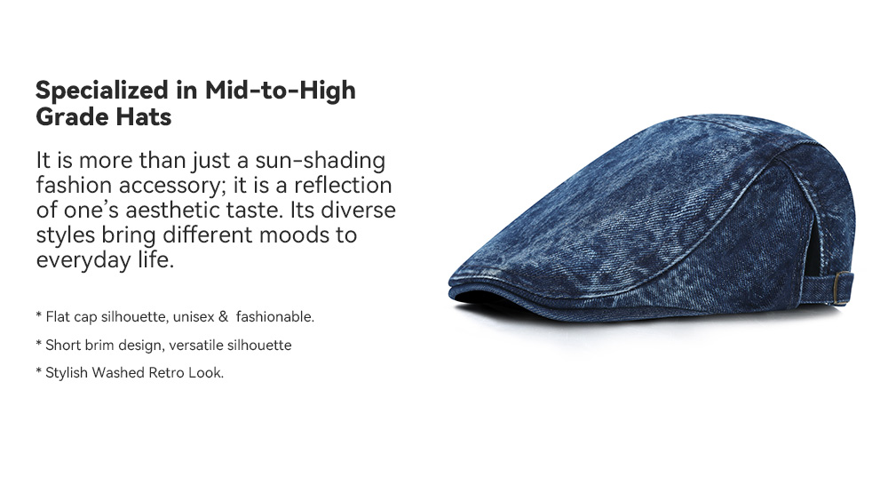 Washed Distressed Denim Ivy Cap --B013